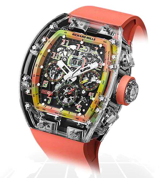 Best Richard Mille RM011 SAPPHIRE FLYBACK CHRONOGRAPH "A11 TIME MACHINE ORANGE" Replica Watch